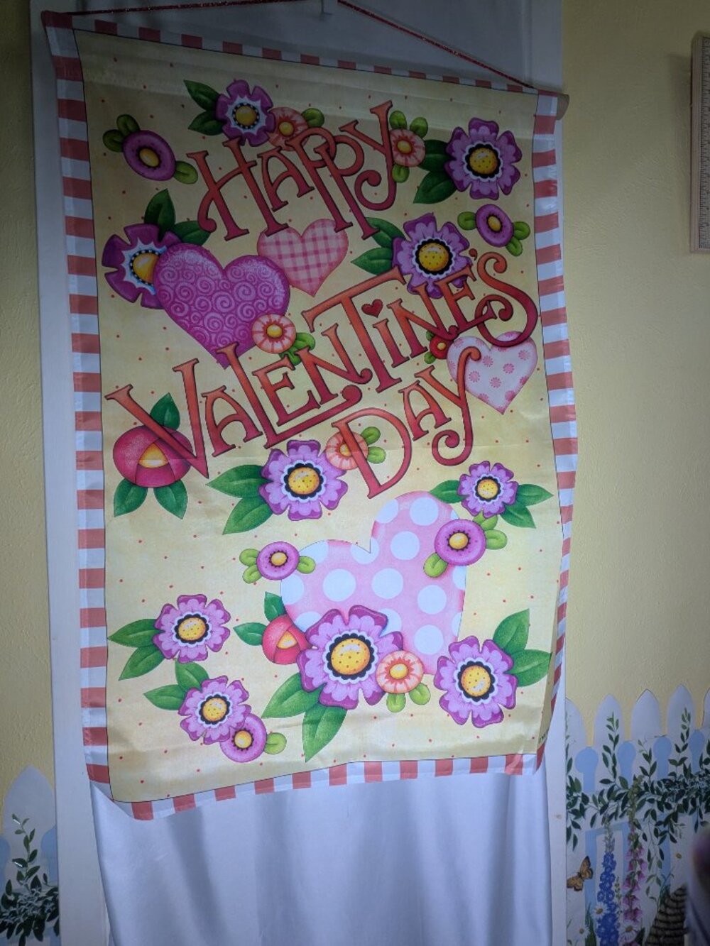 Mary Engelbreit Valentine's Day Heart Floral Garden Flag 25x38